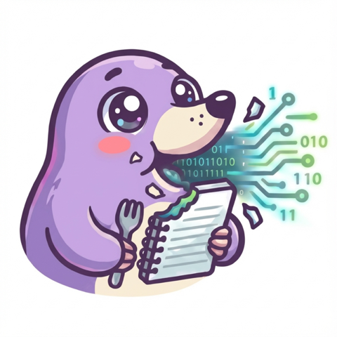 ノートを持ったモグノ
